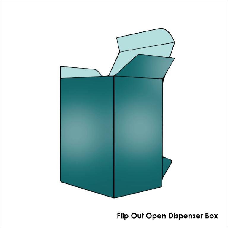 FLIP OUT OPEN DISPENSER BOX